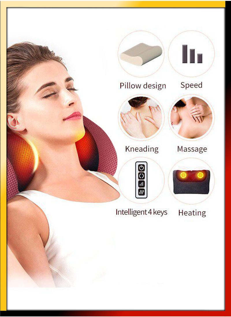 DBLEW - Shiatsu Neck And Shoulder Massage Electric Pillow Massager Machine Back Cervical Relaxation Cushion 8 Heads Warm Heating Kneading Deep Tissue Therapy Body Spine Calf Thigh Leg Foot Muscle Pain Relief - Image 1