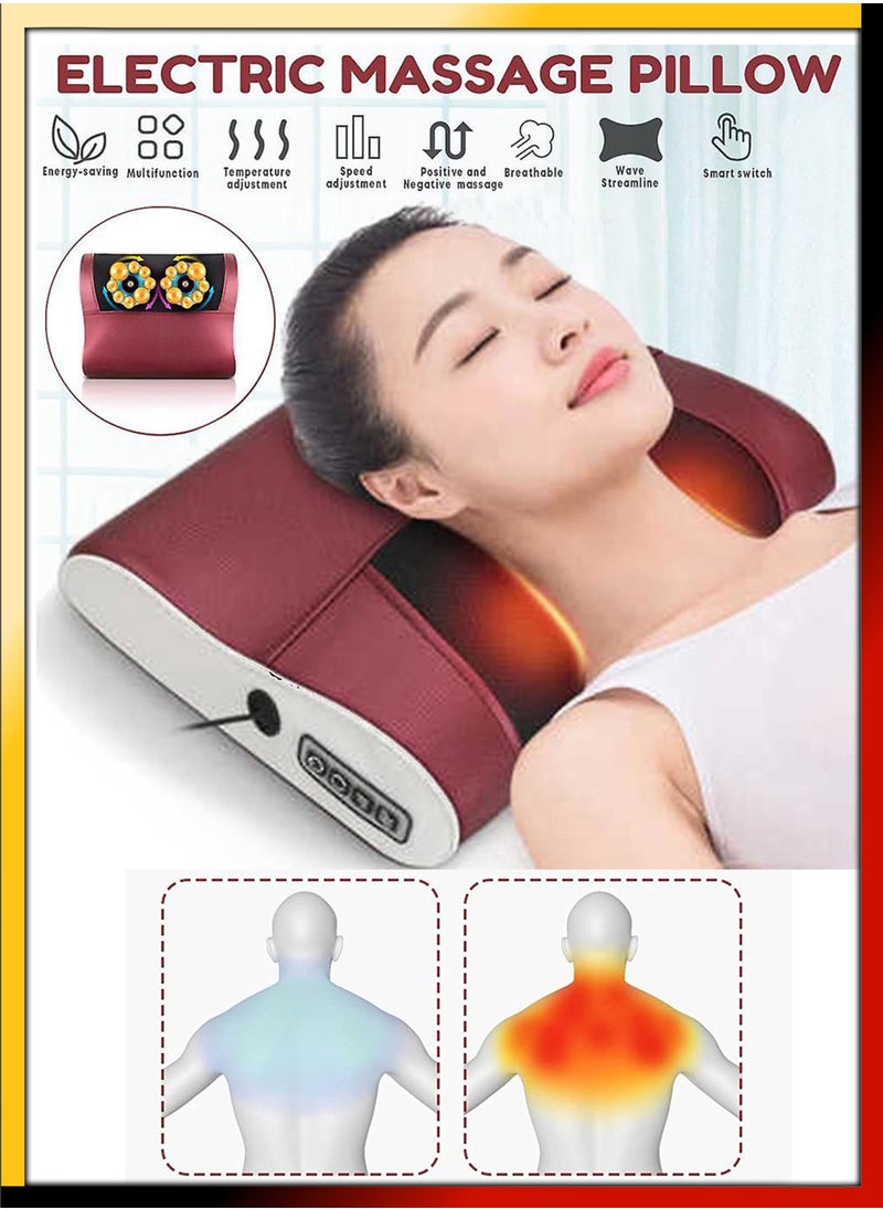 DBLEW - Shiatsu Neck And Shoulder Massage Electric Pillow Massager Machine Back Cervical Relaxation Cushion 8 Heads Warm Heating Kneading Deep Tissue Therapy Body Spine Calf Thigh Leg Foot Muscle Pain Relief - Image 1