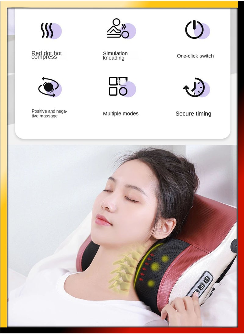 DBLEW - Shiatsu Neck And Shoulder Massage Electric Pillow Massager Machine Back Cervical Relaxation Cushion 8 Heads Warm Heating Kneading Deep Tissue Therapy Body Spine Calf Thigh Leg Foot Muscle Pain Relief - Image 1