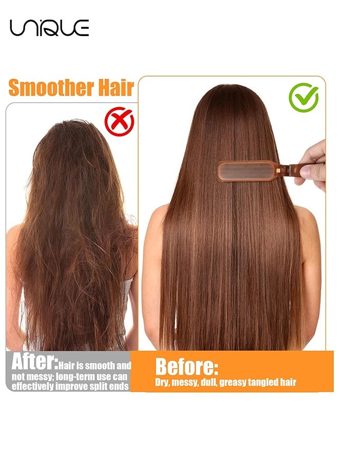 Unique Travel Size Hair Brush, 1 Pcs Collapsible Portable Pocket Nylon Bristle Hairbrush with Fine Tooth Comb Mini Folding Hair Brush for Men and Women Bangs Dry Wet Thick Thin Curly Straight Hair - Amber - Image 2