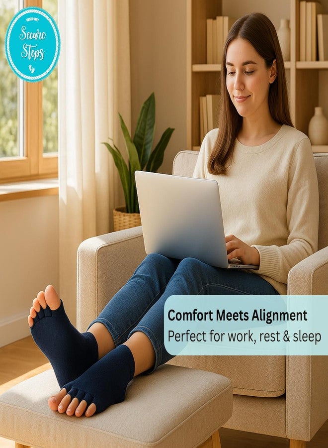 Secure Steps Alignment Socks for Men & Women - Compression Foot Alignment Socks with Toe Separator | Pain Relief Socks for Foot Heel & Ankle Support | Blood Circulation (Grey) - Image 2