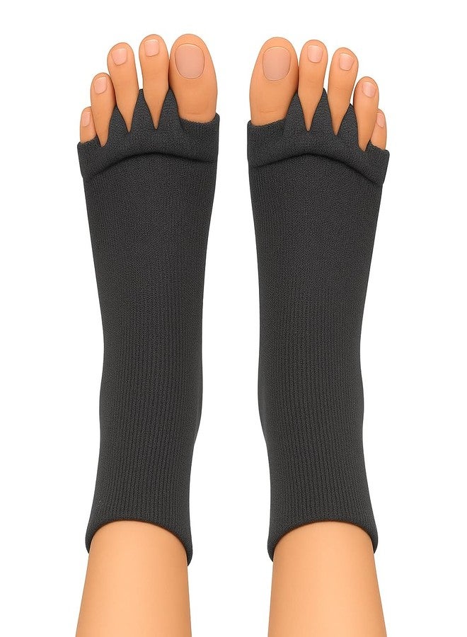 Secure Steps Alignment Socks for Men & Women - Compression Foot Alignment Socks with Toe Separator | Pain Relief Socks for Foot Heel & Ankle Support | Blood Circulation (Grey) - Image 1