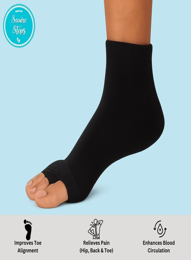 Secure Steps Alignment Socks for Men & Women - Compression Foot Alignment Socks with Toe Separator | Pain Relief Socks for Foot Heel & Ankle Support | Blood Circulation (Grey) - Image 3