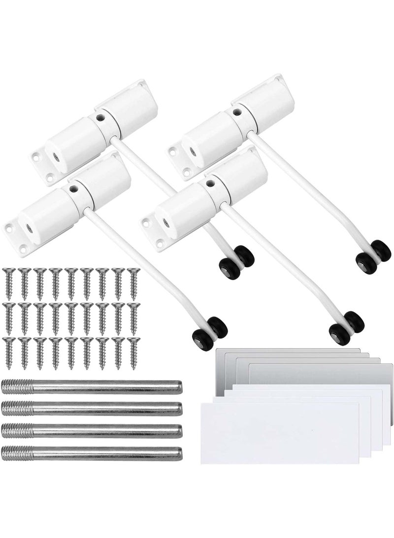 4 Pack Set White Home Door Closer Adjustable Easy Install Lightweight Buffer Spring Door Closer, Automatic Self-Closing Device with Soft Close for Bedroom Bathroom for Residential and Commercial Use - Image 1