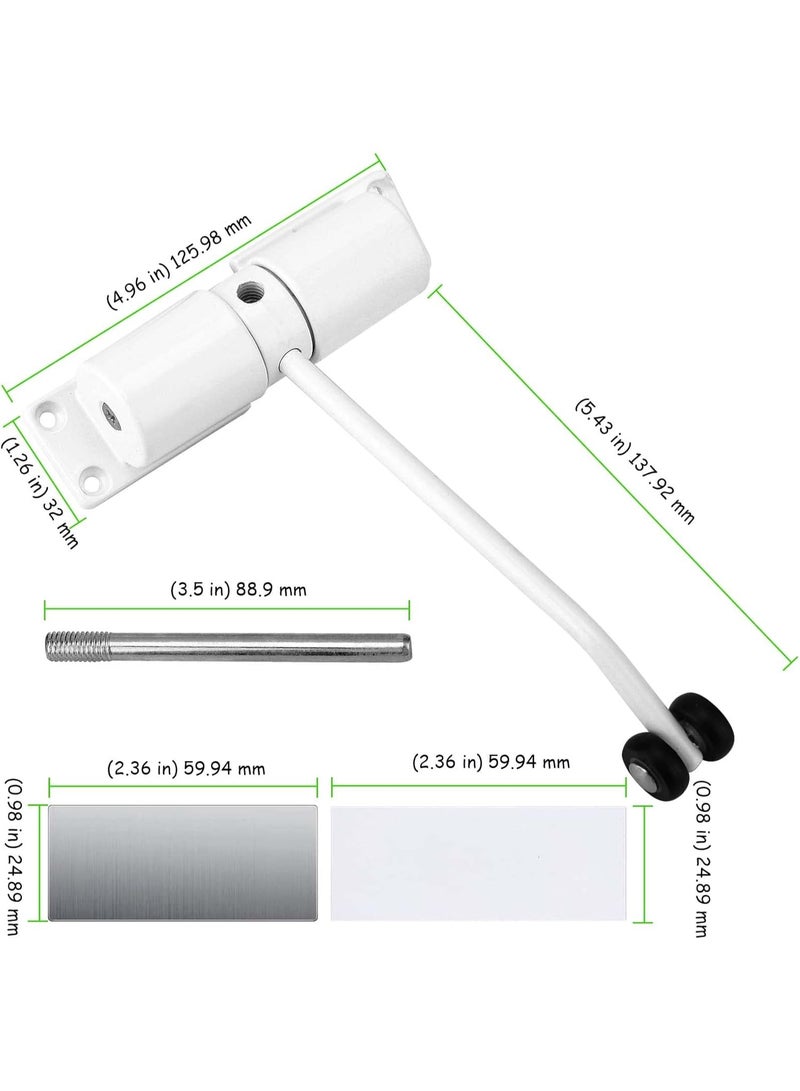 4 Pack Set White Home Door Closer Adjustable Easy Install Lightweight Buffer Spring Door Closer, Automatic Self-Closing Device with Soft Close for Bedroom Bathroom for Residential and Commercial Use - Image 2