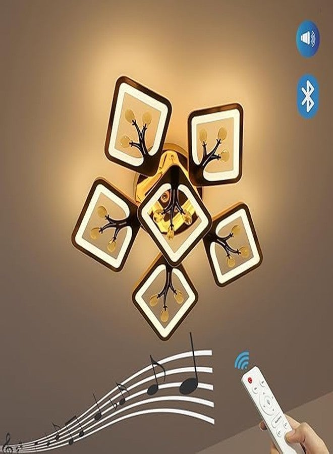 Avior Low Height LED Ceiling Chandelier for Living Room Decoration, Modern Design Jhoomer for Hall Ceiling, Home Decorative Jhumar (with Bluetooth Speaker for Music & Remote) - Image 2