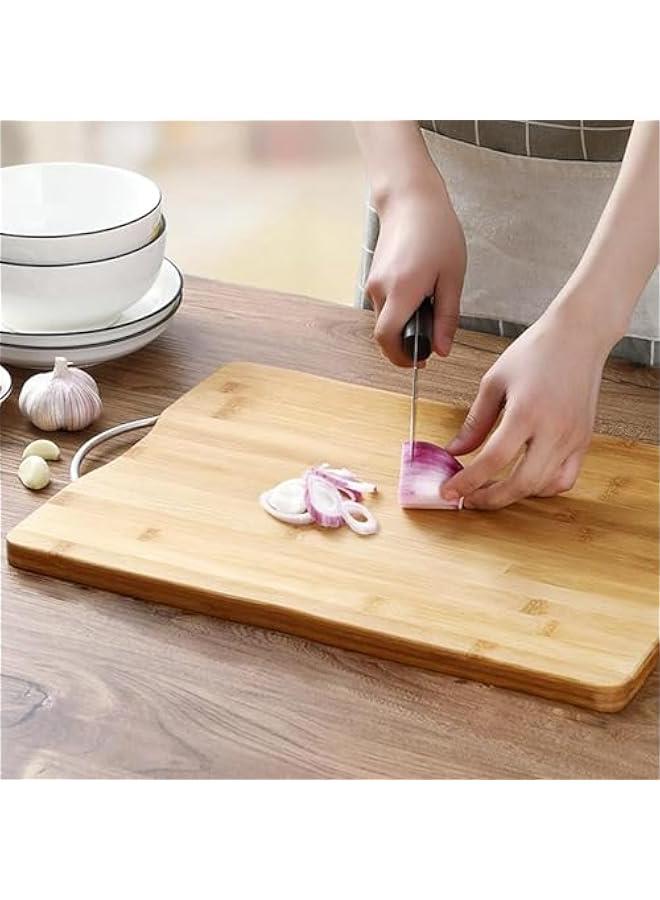 TRASSLE Bamboo Cutting Board Set of 3 - With Handles - Heavy Duty & Durable Thick Wooden Cutting Boards for Kitchen, Meat, Vegetables and Cheese - Large, Medium & Small - Image 3