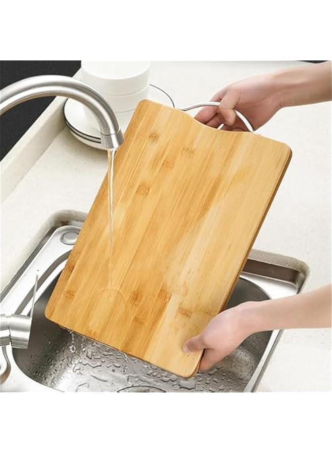 TRASSLE Bamboo Cutting Board Set of 3 - With Handles - Heavy Duty & Durable Thick Wooden Cutting Boards for Kitchen, Meat, Vegetables and Cheese - Large, Medium & Small - Image 5