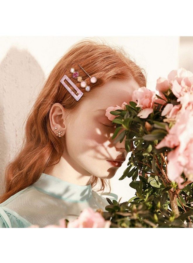 MagicSky 28 Pcs Hingwah Pearls And Acrylic Resin Hair Clips Handmade Hair Barrettes Marble Alligator Bobby Pins Glitter Crystal Geometric Hairpin Elegant Gold Hair Accessories Gifts For Women Girls - Image 4