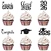 LeeSky 30Pcs Graduation Cupcake Toppers 2026 Black Glitter Class Of 2026 Graduation Cupcake Toppers Picks 2026 for Black 2026 Graduation Party Cake Decorations - Image 3
