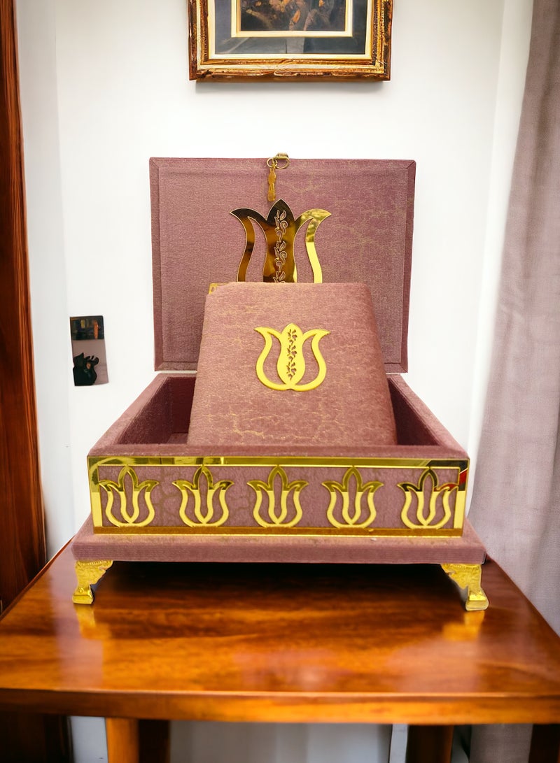 OLUDENIZ Velvet Quran Set with Golden Accents – Luxurious Islamic Gift for Home, Office & Special Occasions  - Image 3