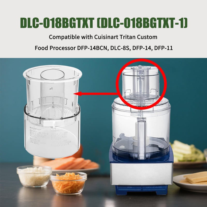 Vsttar DLC-018BGTXT (DLC-018BGTXT-1) Large Pusher and Sleeve Assembly Fit for Food Processors, Compatible with Cuisinart Tritan Custom Food Processor DFP-11, DLC-8S, DLC-8SY, DFP-11 Deluxe 11,DLC -5,DLC-7FPC - Image 3