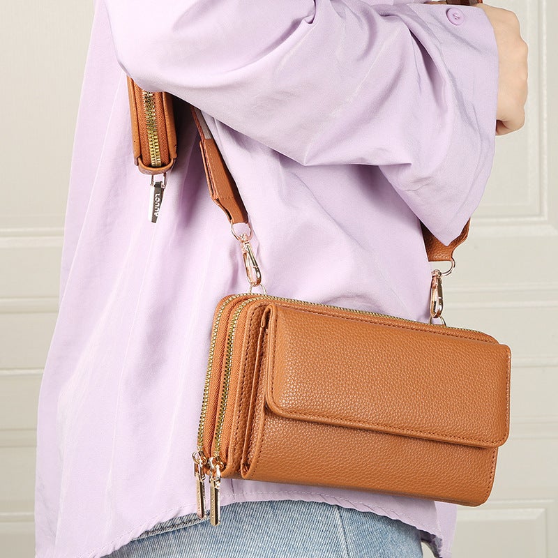 Multifunctional Solid Color PU Leather Wallet, RFID Blocking Design Portable Daily Storage Purse for Cards Cash Coin Business Use - Image 3