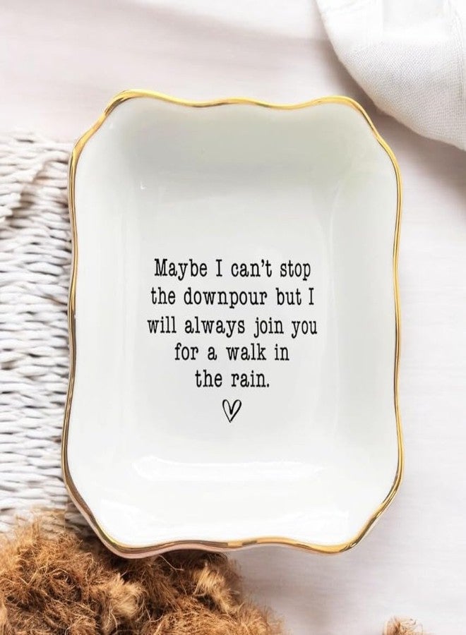 BAT TRANG Ceramic Jewelry Tray, Long Distance Friendship, Best Friend Graduation, Bonus Sister Gift, Sisters Gifts (Stop the downpour) - Image 5