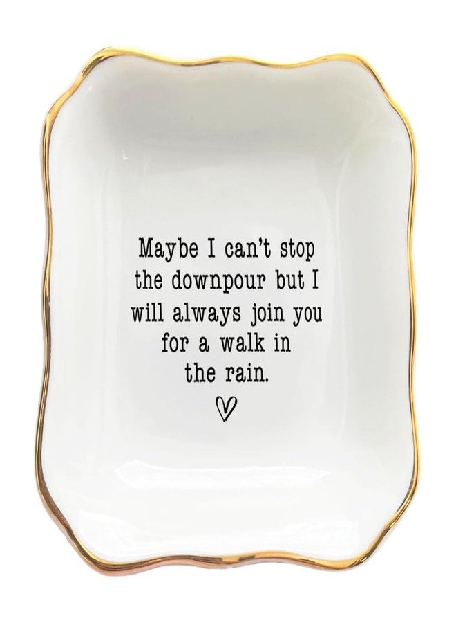 BAT TRANG Ceramic Jewelry Tray, Long Distance Friendship, Best Friend Graduation, Bonus Sister Gift, Sisters Gifts (Stop the downpour) - Image 1