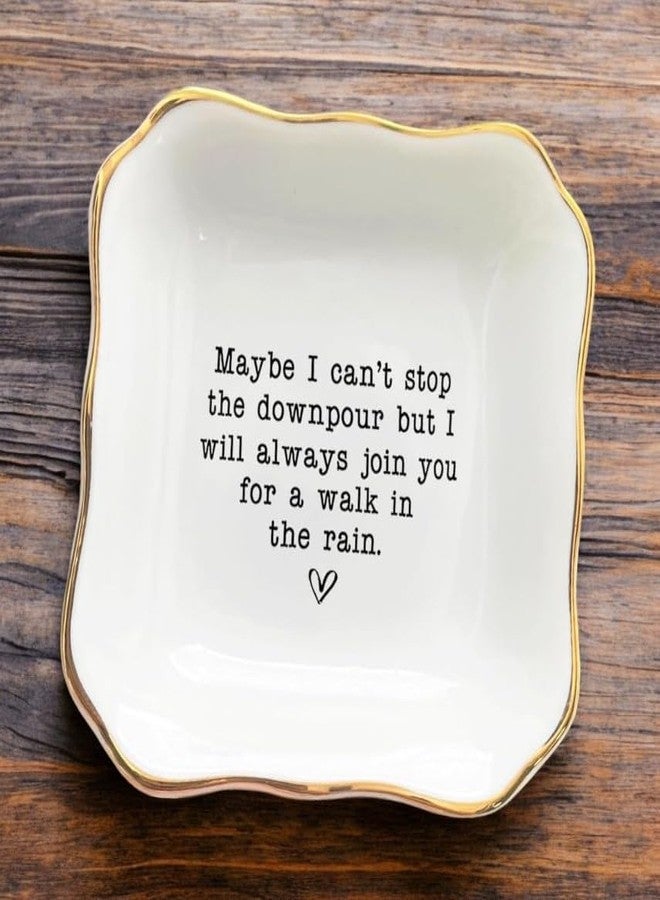 BAT TRANG Ceramic Jewelry Tray, Long Distance Friendship, Best Friend Graduation, Bonus Sister Gift, Sisters Gifts (Stop the downpour) - Image 2