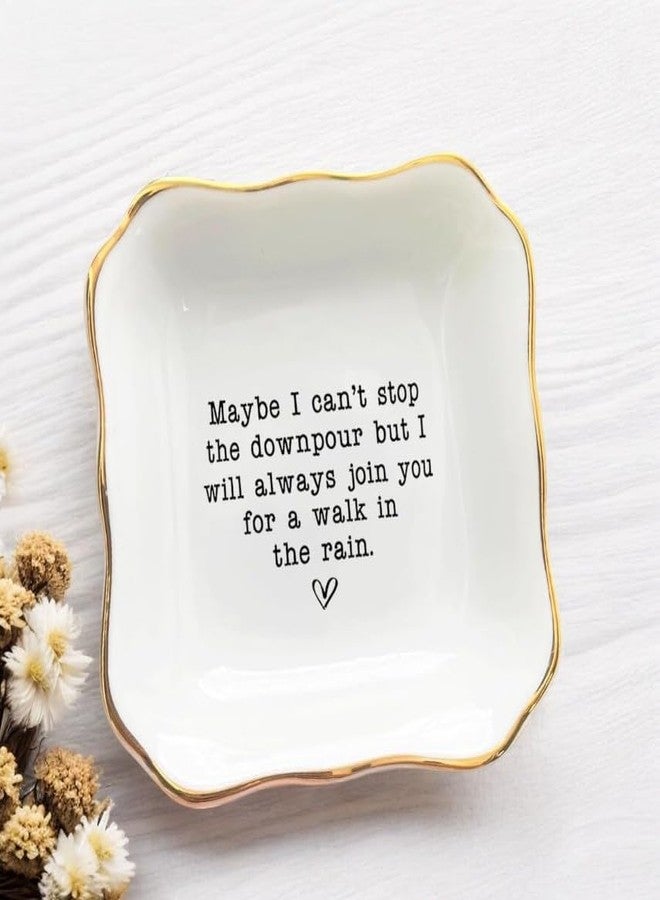 BAT TRANG Ceramic Jewelry Tray, Long Distance Friendship, Best Friend Graduation, Bonus Sister Gift, Sisters Gifts (Stop the downpour) - Image 4