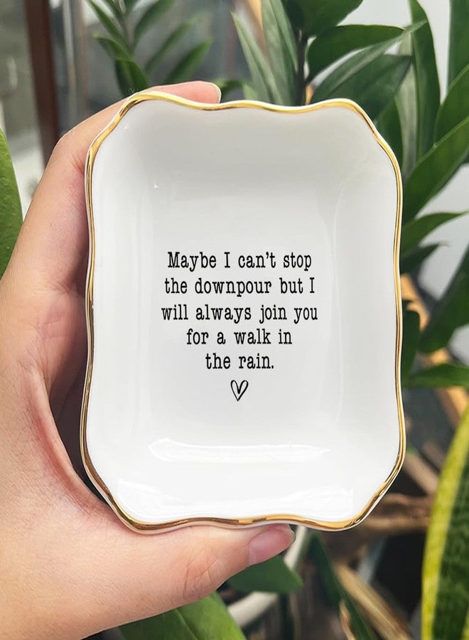 BAT TRANG Ceramic Jewelry Tray, Long Distance Friendship, Best Friend Graduation, Bonus Sister Gift, Sisters Gifts (Stop the downpour) - Image 3