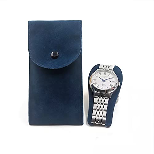 xianshengle Watch Pouch, Watch Roll, Watch Travel Case for Men and Women Portable Velvet Watch Pouch Watch Storage Bag ​and Organizer Protective Watch Box Pouch with (2 pieces Blue) - Image 5