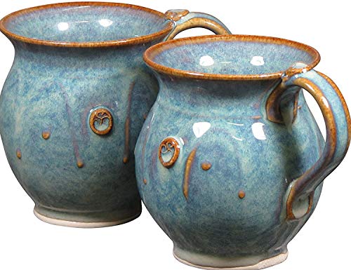 Castle Arch Pottery Ireland Castle Arch Pottery Irish Pottery Coffee & Tea Mugs. Set of Two Hand-Thrown Cups 300ml with Celtic Spiral Motif - Handcrafted In Ireland - Lead & Cadmium Free, Irish Gifts For Men & Women - Image 1
