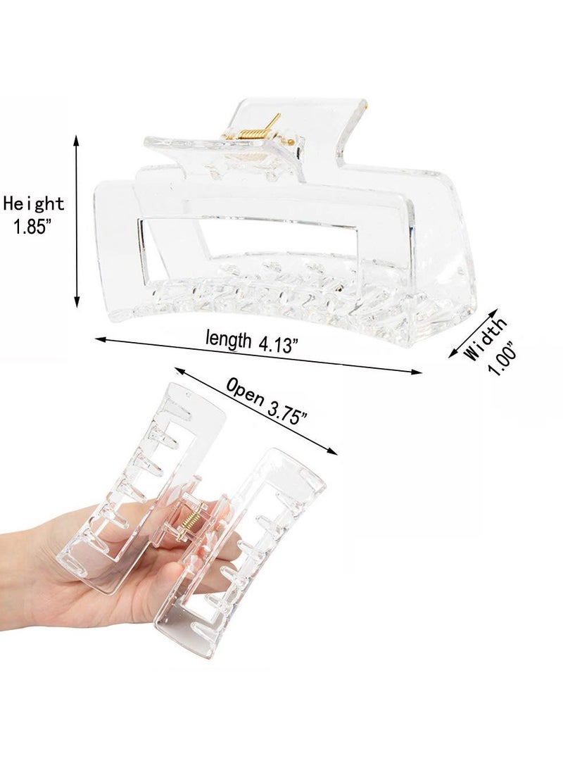 Goolsky Clear Claw Clips for Thick/Fine/Thin Hair, Strong Holding Large Jaw Polycarbonate Clips for Women (3 pcs) - Image 2
