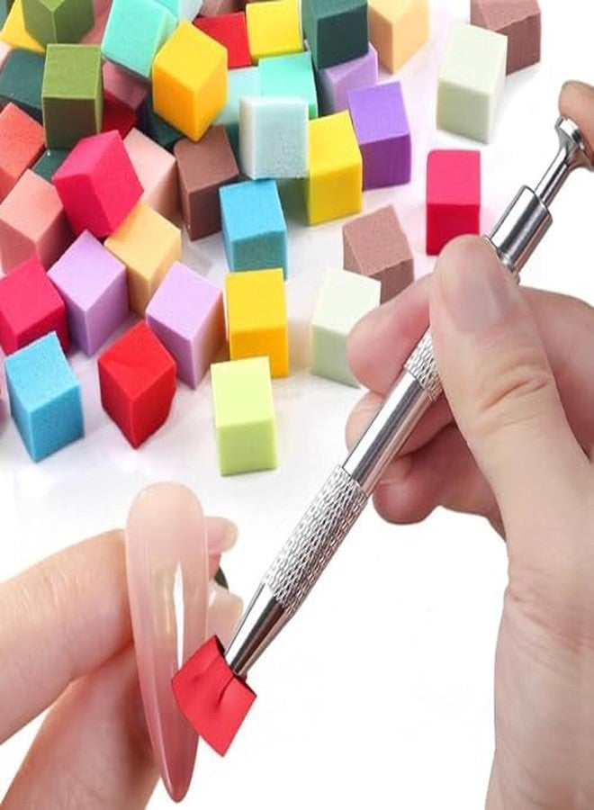 Scheibe Professional Nail Art Ombre Sponges, 50 Pieces Mini Soft Sponge Cubes for Gradient Effects, Multi-Color, Elastic and Durable Manicure Tools - Image 2