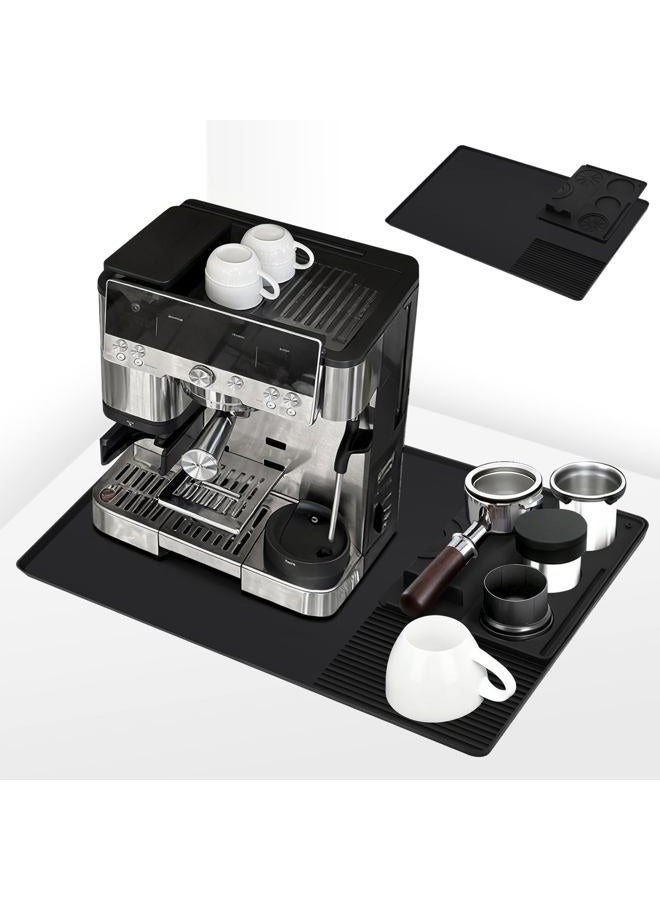 Rolitwils Roliwils Silicone Coffee Mat 23"x15" Anti-Slip Heat-Resistant, 2-in-1 Design with Raised Edge | Compatible with Ninja Luxe Cafe Accessories & Home Espresso Machines | Coffee Bar Mat - Image 1