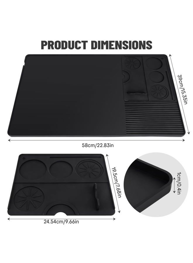 Rolitwils Roliwils Silicone Coffee Mat 23"x15" Anti-Slip Heat-Resistant, 2-in-1 Design with Raised Edge | Compatible with Ninja Luxe Cafe Accessories & Home Espresso Machines | Coffee Bar Mat - Image 2