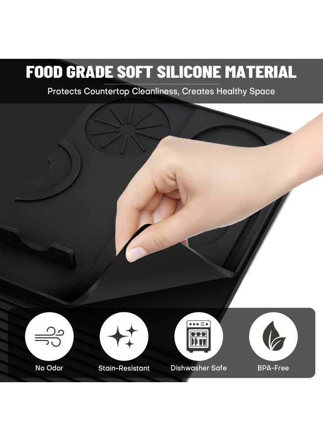 Rolitwils Roliwils Silicone Coffee Mat 23"x15" Anti-Slip Heat-Resistant, 2-in-1 Design with Raised Edge | Compatible with Ninja Luxe Cafe Accessories & Home Espresso Machines | Coffee Bar Mat - Image 4