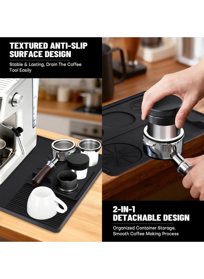 Rolitwils Roliwils Silicone Coffee Mat 23"x15" Anti-Slip Heat-Resistant, 2-in-1 Design with Raised Edge | Compatible with Ninja Luxe Cafe Accessories & Home Espresso Machines | Coffee Bar Mat - Image 3