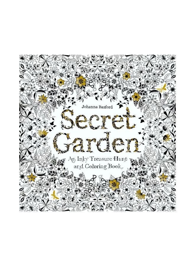 NIBEMINENT Secret Garden Colouring Book With 36 Colour Pencil White/Grey/Green - Image 1