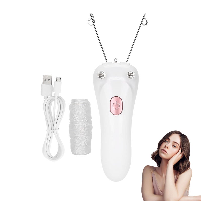 Betued Threading Hair Removal, Hair Removal Device, Electric Threading Epilator USB Hair Remover for & Body Hair Removal with Cotton Thread Roll (Pinks) - Image 1