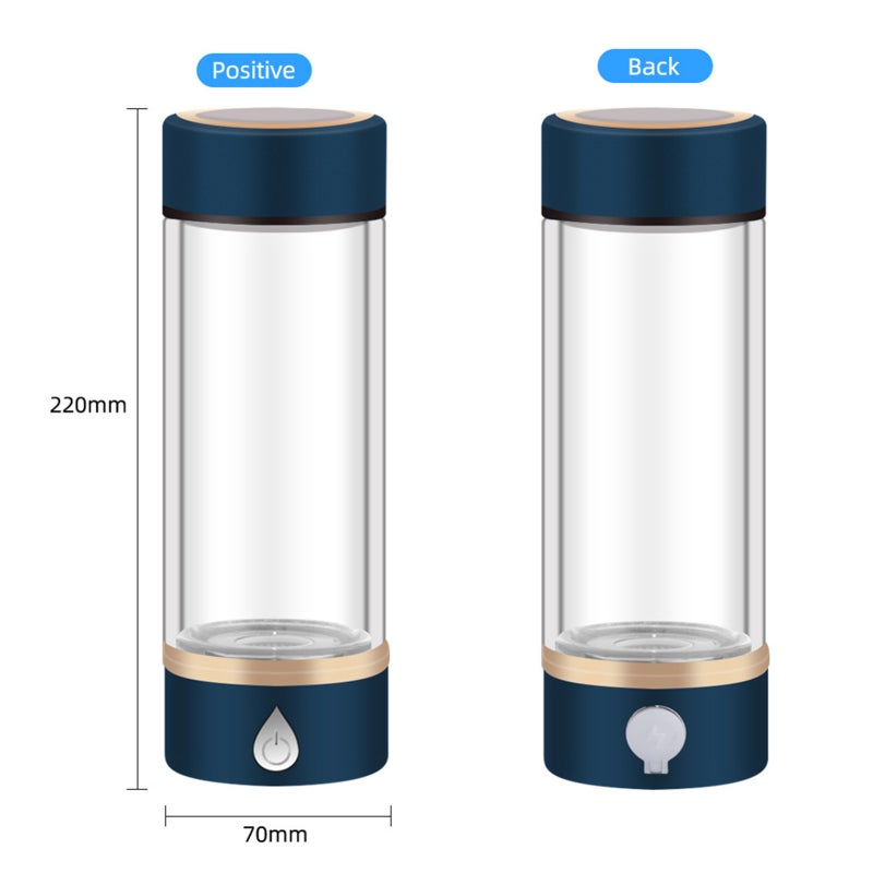 Portable Hydrogen-Rich Water Bottle Black 3-Min Fast Electrolysis Rechargeable Hydrogen Water Generator - 600-1300ppb Highly Antioxidant Portable Hydrogen-Rich Water Generator for Daily Wellness - Image 4