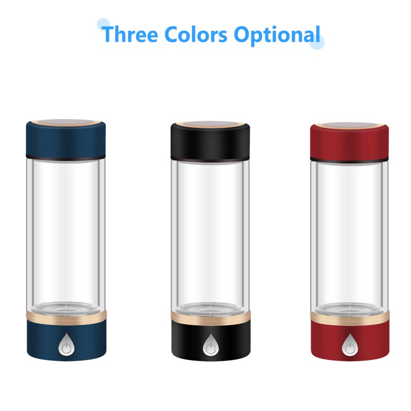 Portable Hydrogen-Rich Water Bottle Black 3-Min Fast Electrolysis Rechargeable Hydrogen Water Generator - 600-1300ppb Highly Antioxidant Portable Hydrogen-Rich Water Generator for Daily Wellness - Image 2