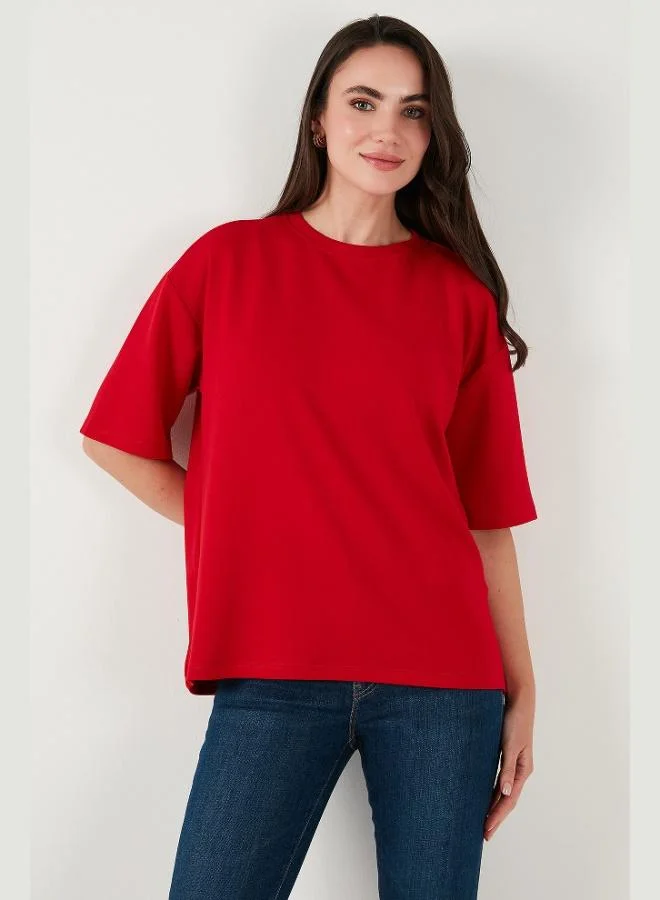 Lela Lela Stretch Oversize Fit Crew Neck T Shirt Women's T SHIRT 5865911