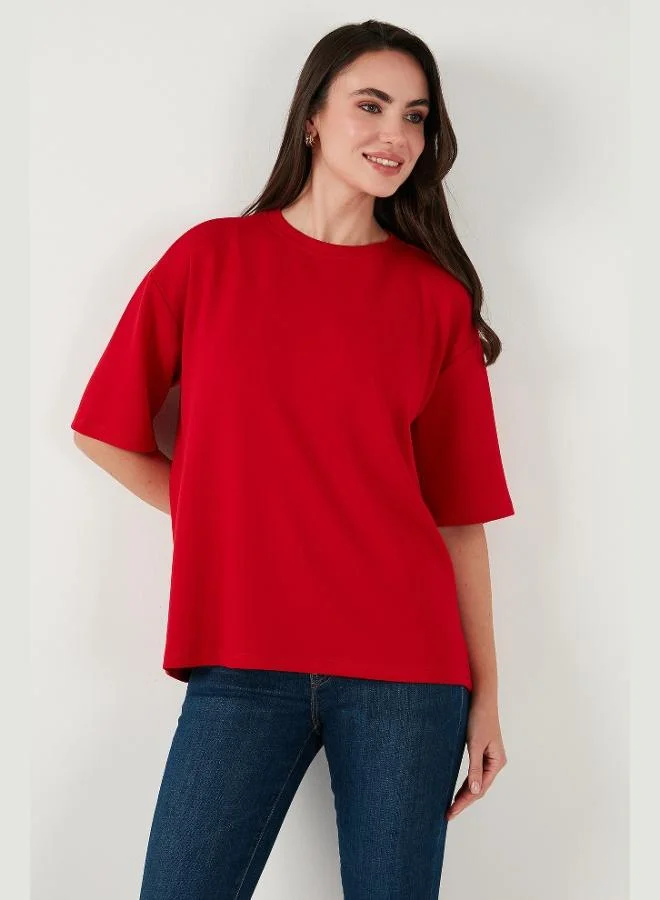 Lela Lela Stretch Oversize Fit Crew Neck T Shirt Women's T SHIRT 5865911