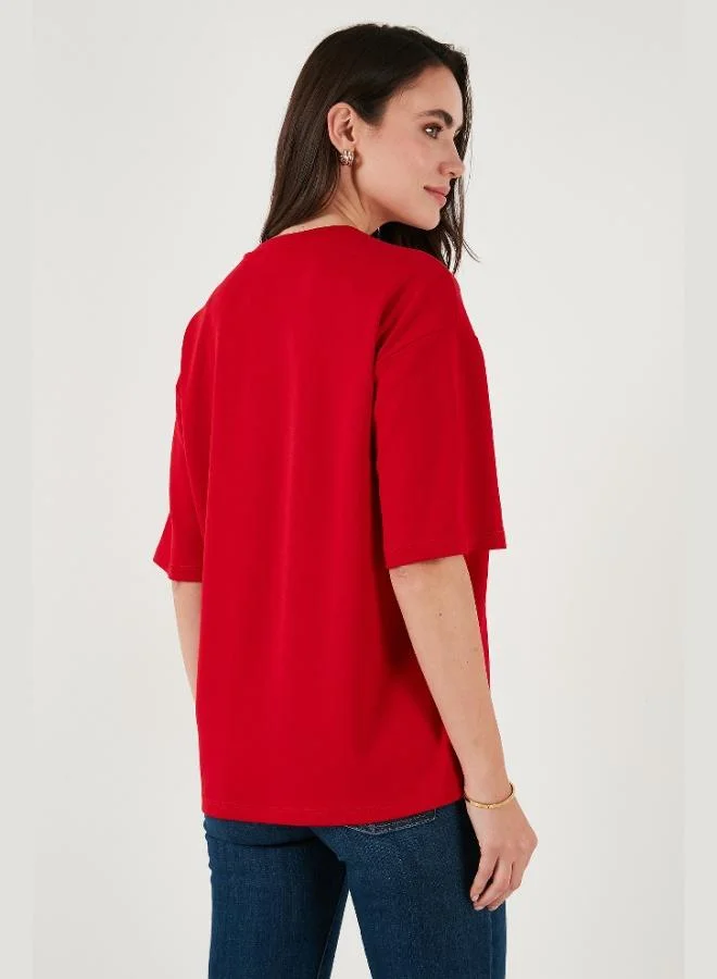 Lela  Lela Stretch Oversize Fit Crew Neck T Shirt Women's T SHIRT 5865911 for Women | Best Price UAE