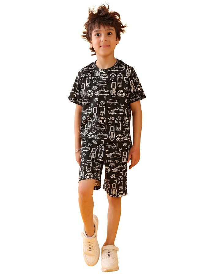 انثريلو طقم حذاء كرة قدم أنثريلو - تيشيرت وشورت - أسود - Image 1