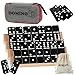 KAILE Jumbo Double 6 Domino Set with Portable Case 4 Wooden Racks 28 Large Tiles for Adults Families Travel Board Games for 24 Players - Image 3