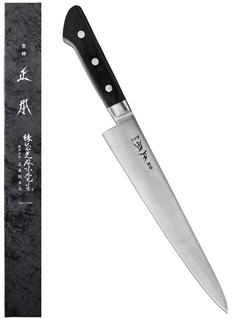 MASAMOTO AT Sujihiki Slicing Knife 105 270mm Made in JAPAN Japanese Slicer Knife for Brisket Meat Sashimi Sushi Sharp Japanese Stainless Steel Blade Full Tang Pakkawood Handle Black