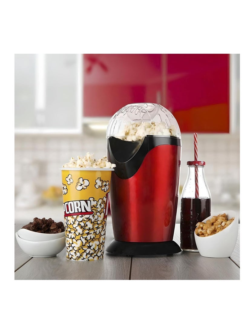 سيتي ماكينة صنع الفشار بالهواء الساخن، صانعة البوبر الصغيرة خالية من الزيوت، للوجبات الخفيفة، مثالية لمشاهدة الأفلام واقامة الحفلات في المنزل، صحية، صغيرة الحجم، اللون الاحمر، 1200 وات-سيتي - Image 3