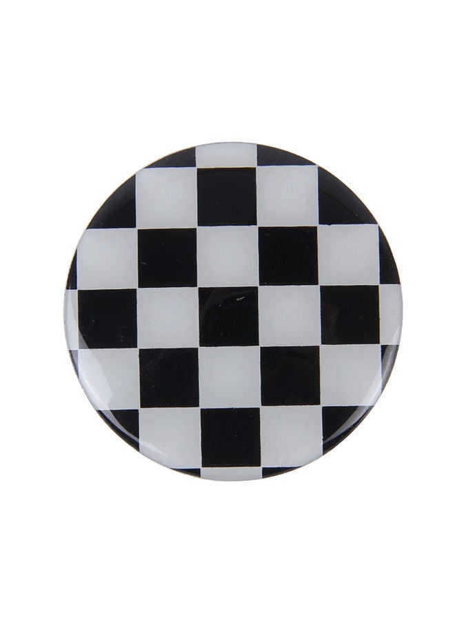 NIBEMINENT 4-Piece White And Black Grid Metal Car Sticker - Image 2