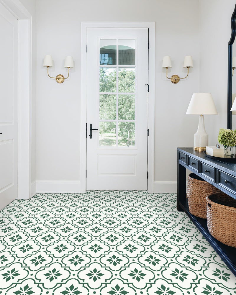 MORCART 7.87" x 7.87" Peel and Stick Floor Tile, 20-Pack Self-Adhesive DIY Vinyl Flooring for Renters, Removable and Waterproof Tile Sticker for Bathroom, Kitchen, Staircase (Green) - Image 5