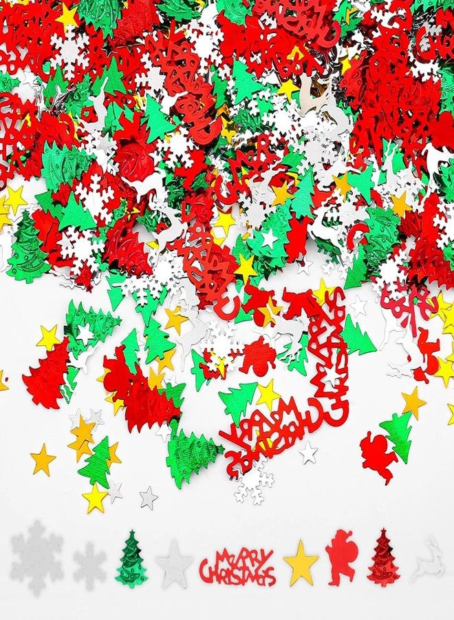 JXITON 4800pcs Christmas Confetti,Xmas Table Confetti Snowflake Santa Claus Metallic Foil Sequins Glitter Table Scatters for Party Decoration - Image 1