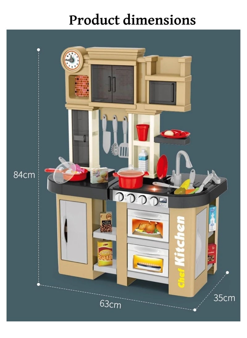 ALSAEED 58-Piece Talented Chef Pretend Kitchen Play Set With Realistic Lights And Sounds 61x33x72.5cm - Image 5