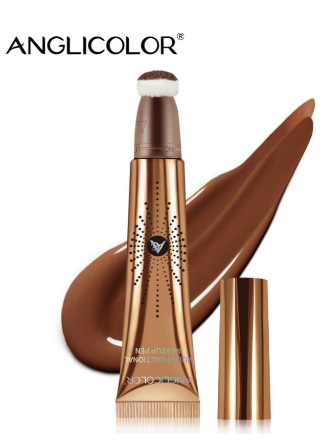 Anglicolor Highlighting and Contouring Stick, Dewy Liquid Blush, Under-Eye Brightening and Contouring Pen with Cushion Applicator, Long-Lasting Makeup (#02 Fair/Medium) - Image 1