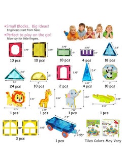 Jasonwell Magnetic Tiles Kids Magnetic Blocks Building Sets 3D Magnet Tile Building Toy Construction Educational Stem Toys Christmas Birthday Gifts For Toddlers Boys Girls 3 4 5 6 7 8 9 10 + Year Old  - Image 3