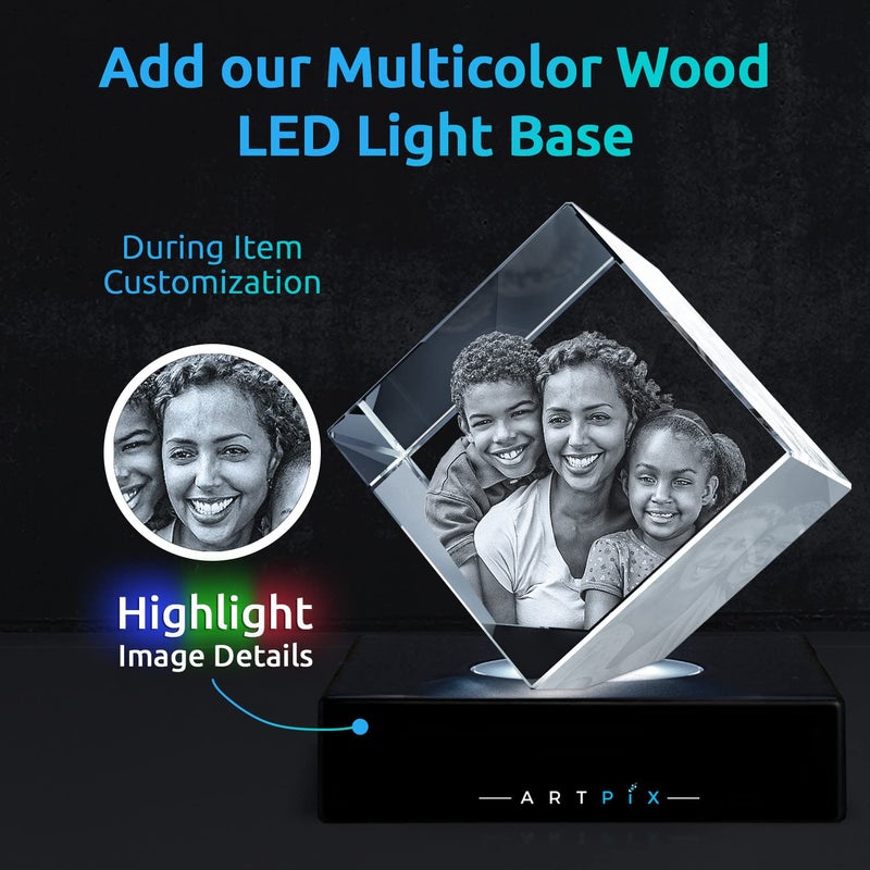 Artpix 3D Crystal Photo Gifts for Women Men زوجة زوجة أمي ، هدايا شخصية رائعة مع صورتك ثلاثية الأبعاد الخاصة بك. - Image 4