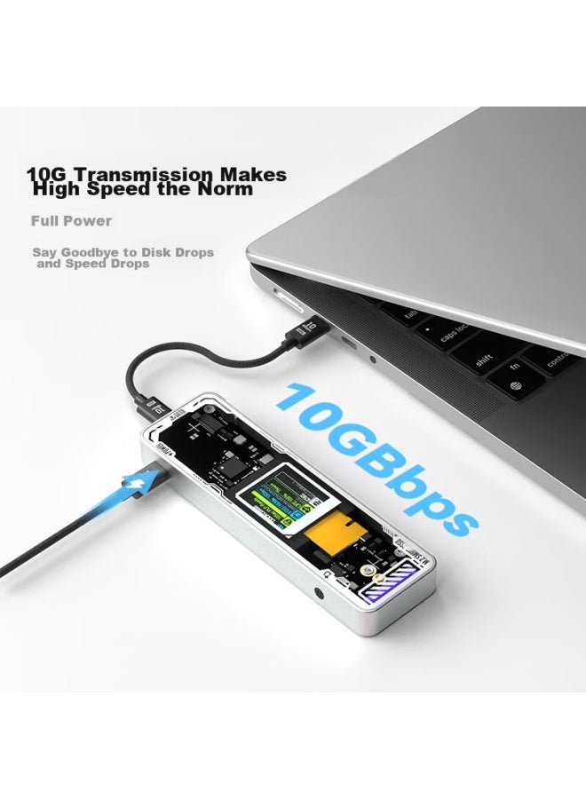 Dockcase Smart M.2 Ssd Enclosure With Screen, Portable Hard Drive Case, Type-c 3.2 Nvme Protocol, High-end Peripheral Product, M.2 Case Compatible With Iphone 16 - Image 4