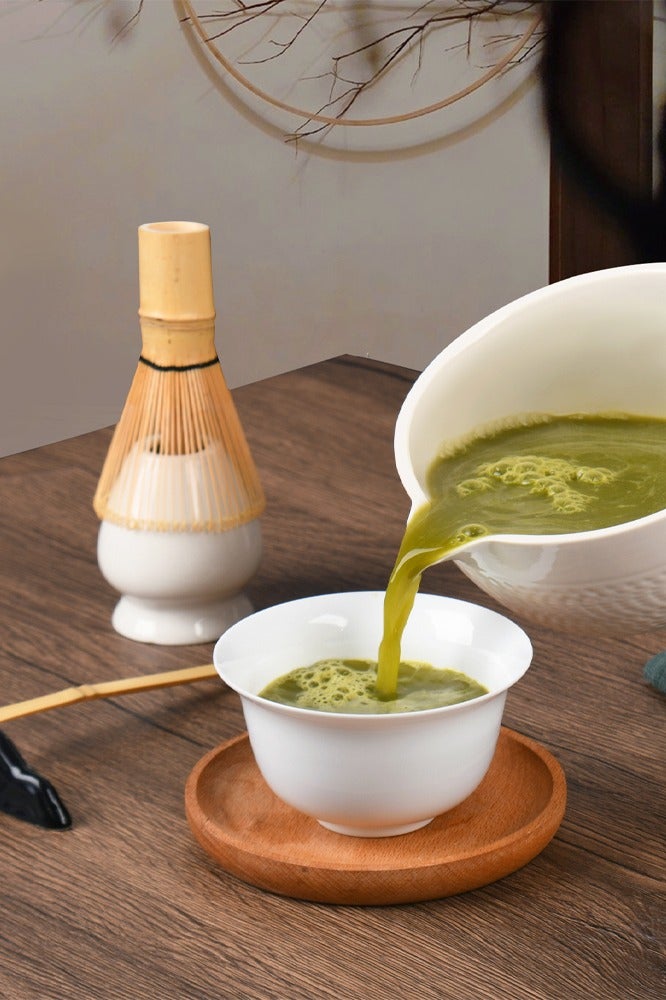 7-Piece Matcha Tea Set - Bamboo Whisk, Scoop, Stainless Steel Sifter, 19 oz Ceramic Bowl, and Whisk Holder - Premium Quality Matcha Kit for Traditional Tea Experience  - Image 4